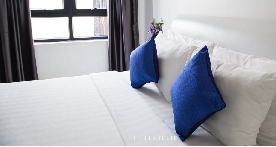 white bed
